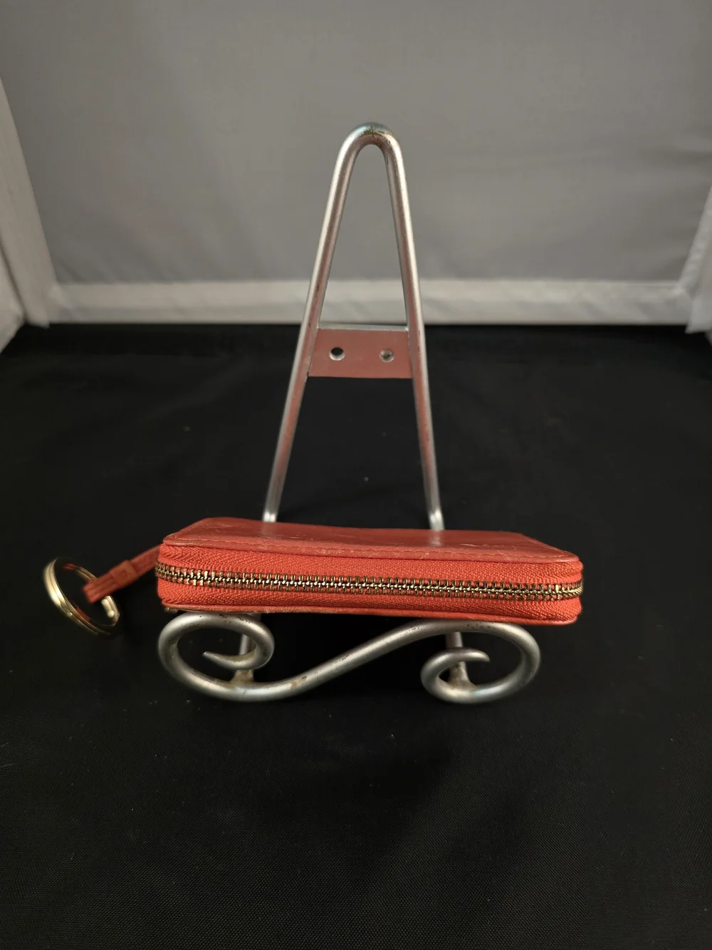 Tory Burch Orange Zip Card Case Keyring